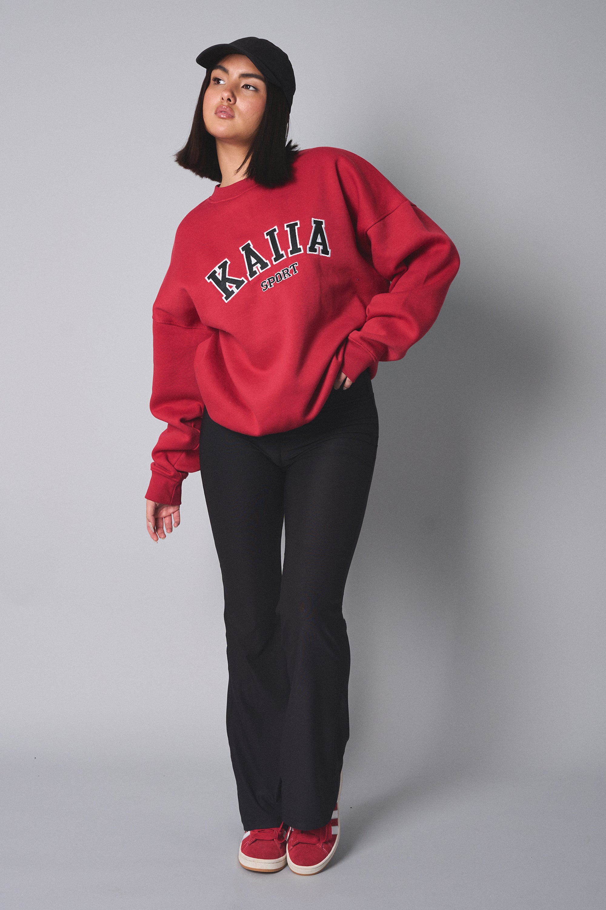 Image of Kaiia Sport Oversized Sweatshirt Red