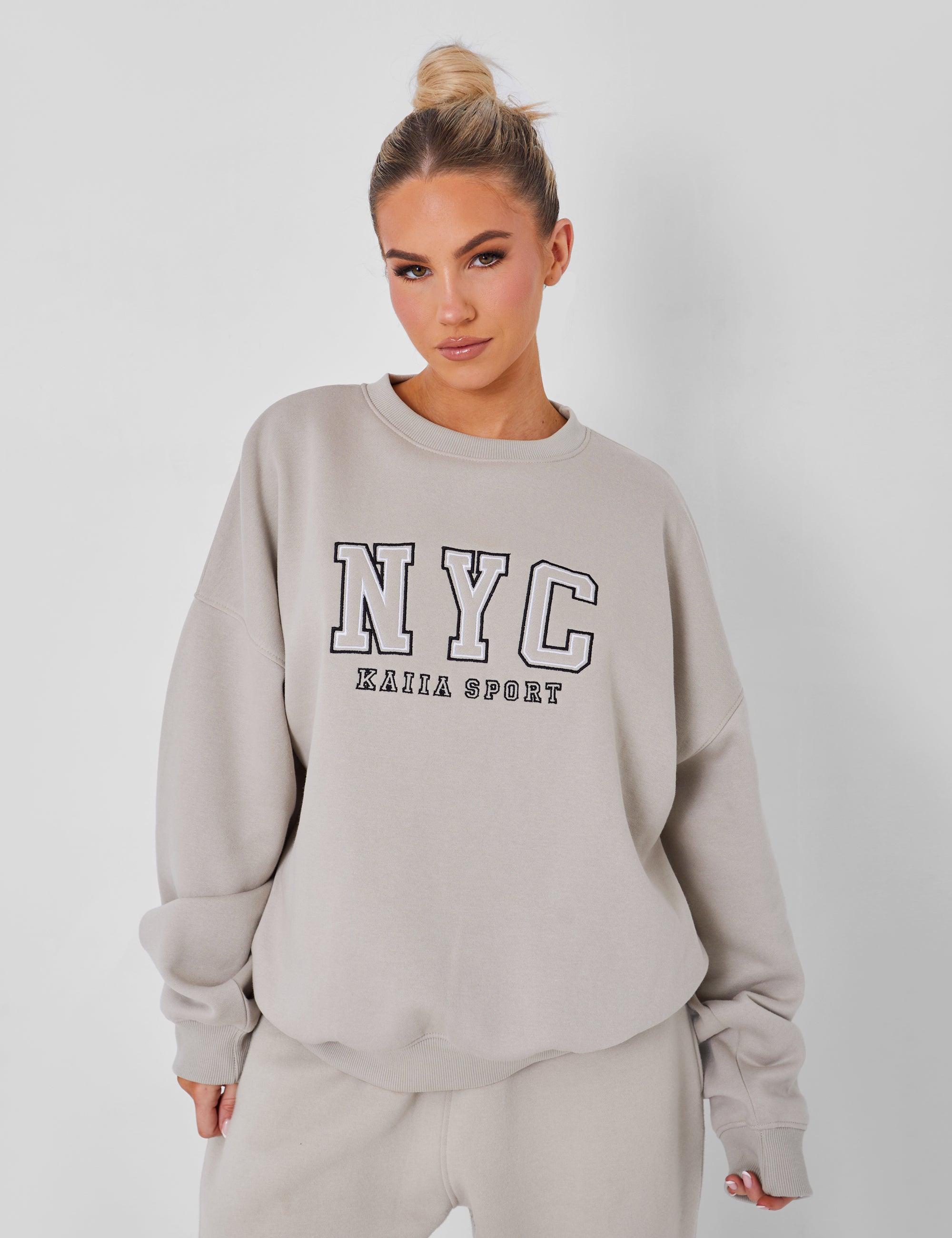 Image of Kaiia Nyc Oversized Sweatshirt Stone