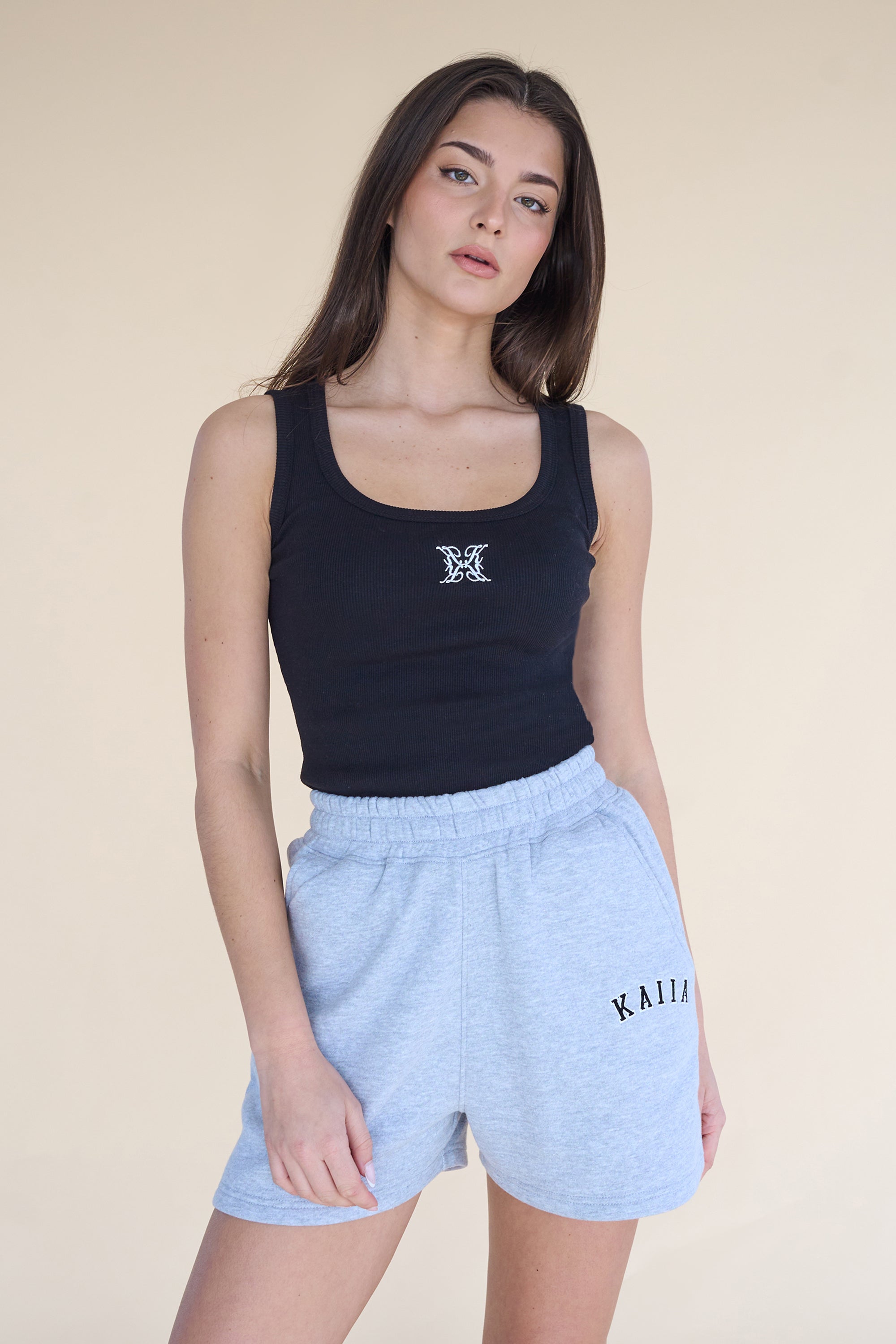 Image of Kaiia Logo Vest Top Black