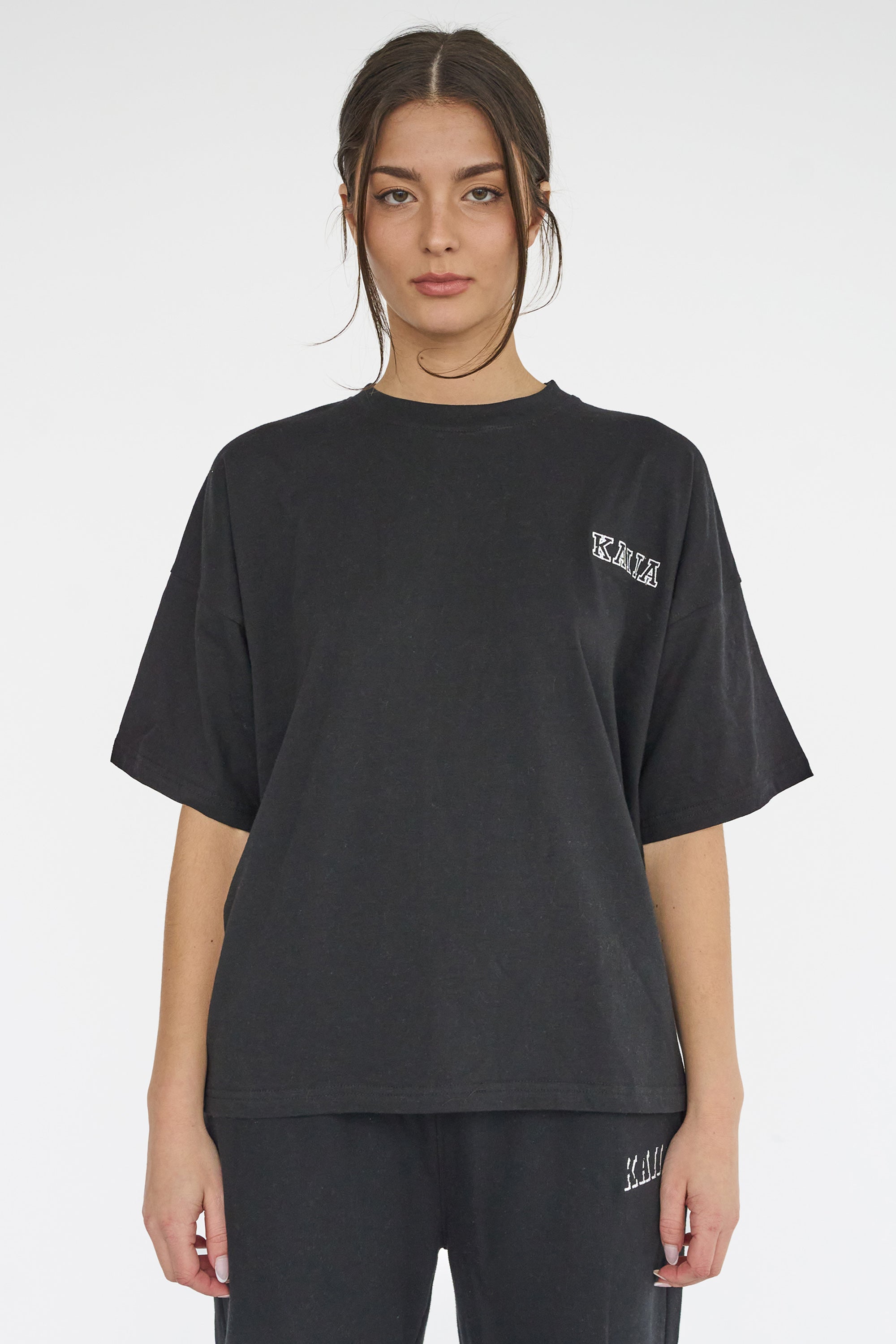 Image of Kaiia Logo Oversized T-shirt in Black