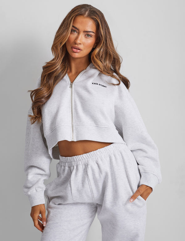 Slogan Zip Through Hoodie & Sweatpant Set