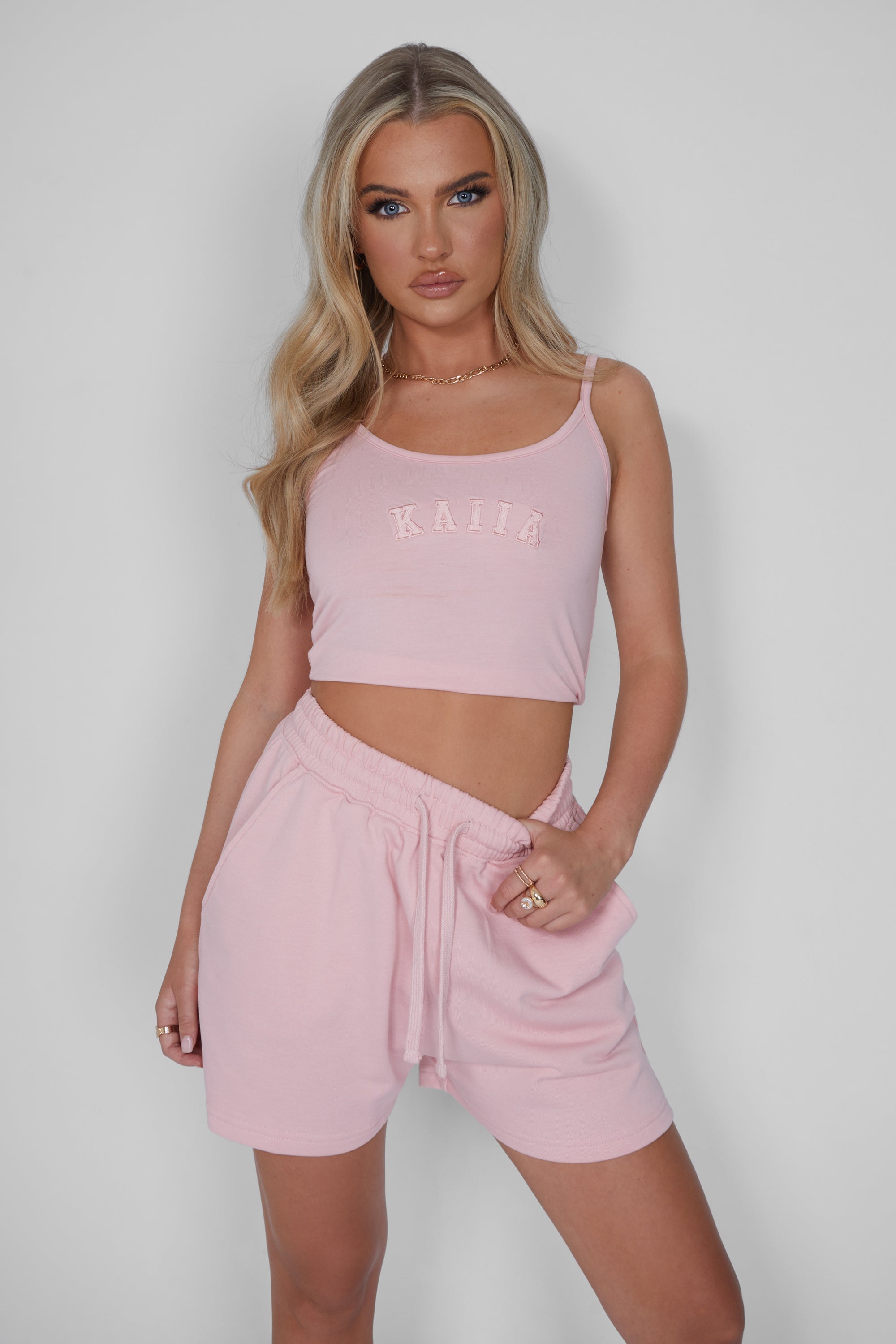 Kaiia Cami Vest Top Soft Pink UK 18