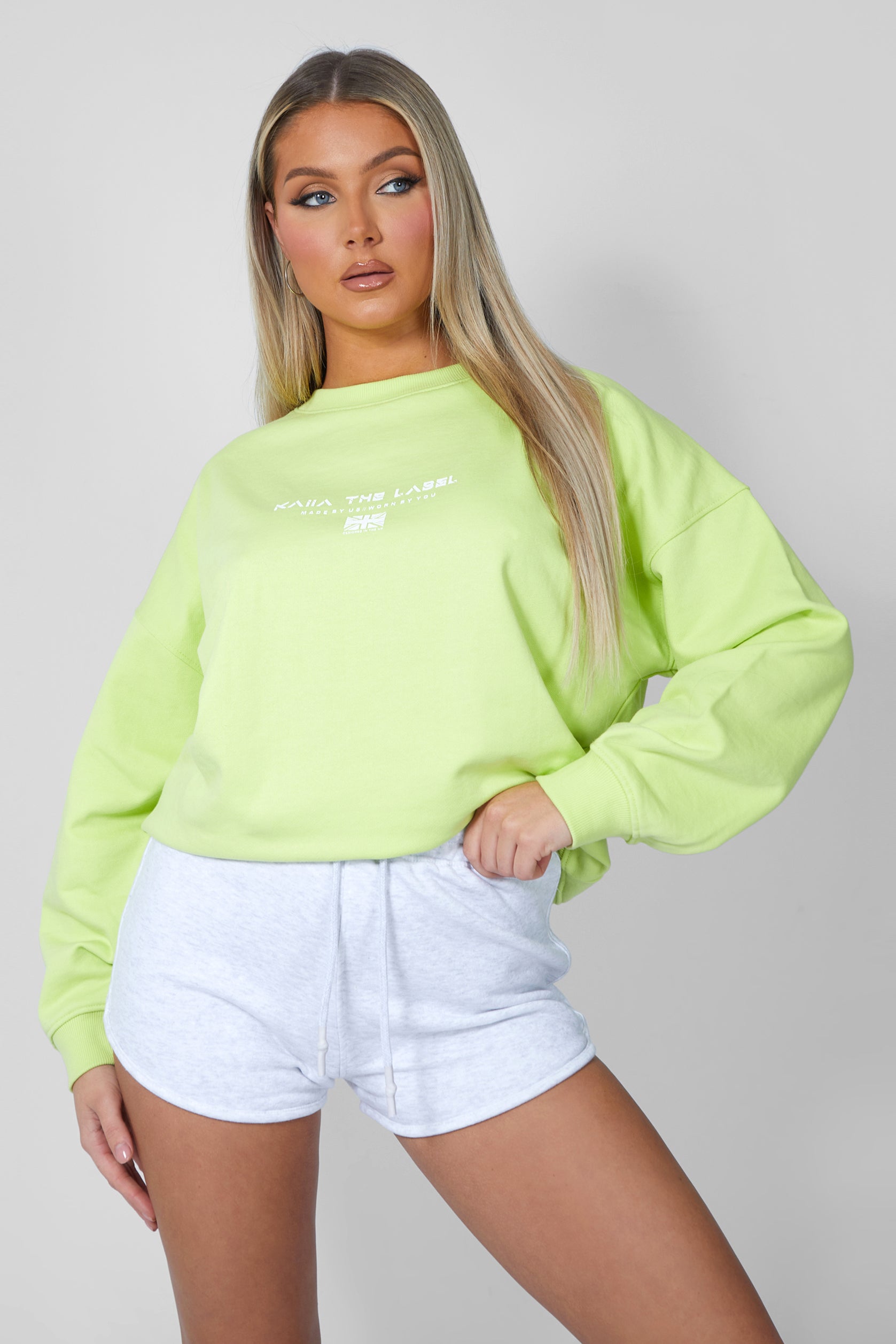 Graphic Oversized Sweatshirt Lime UK 12
