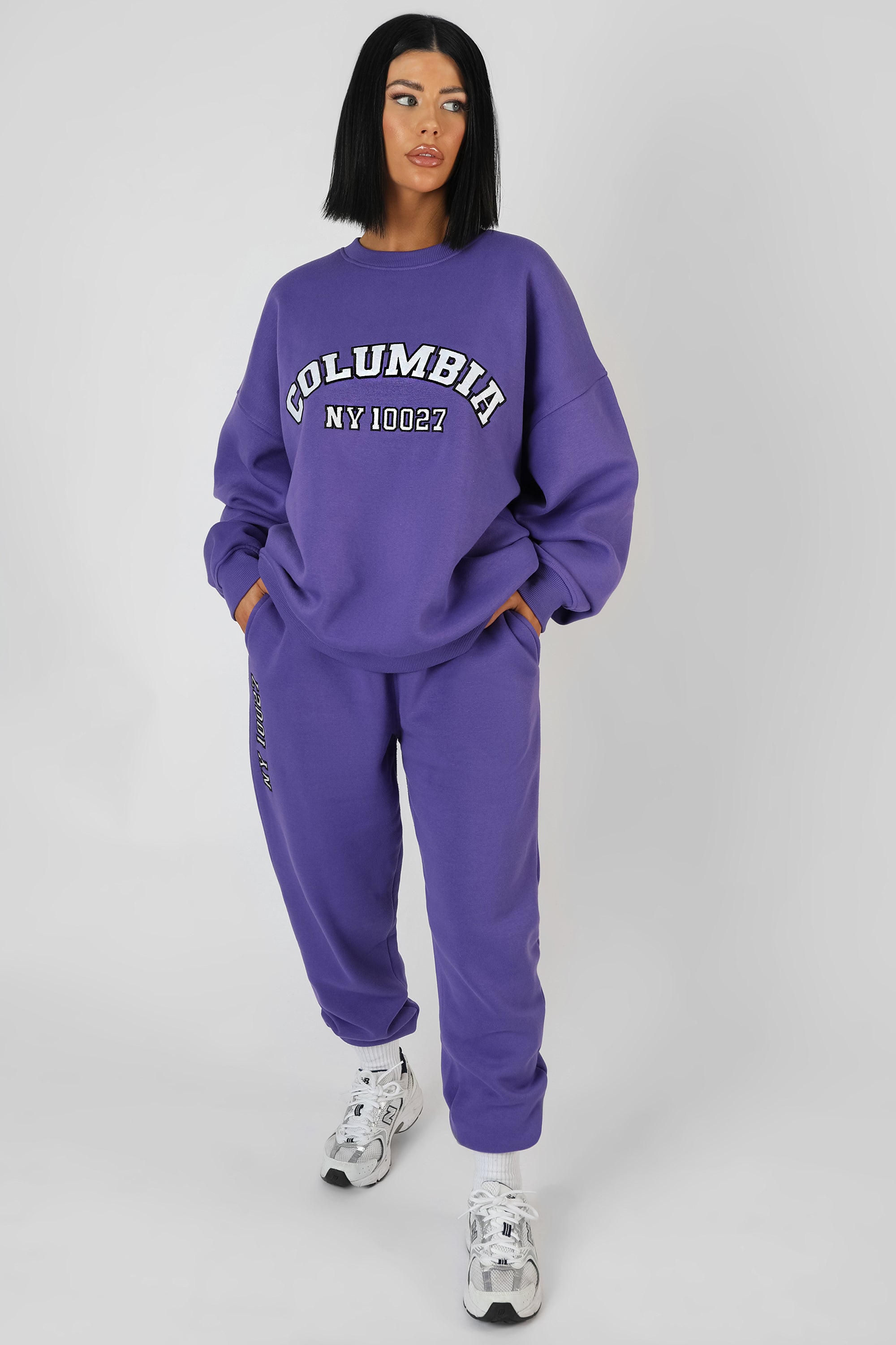 Image of EMBROIDERED SLOGAN 90'S JOGGER PURPLE