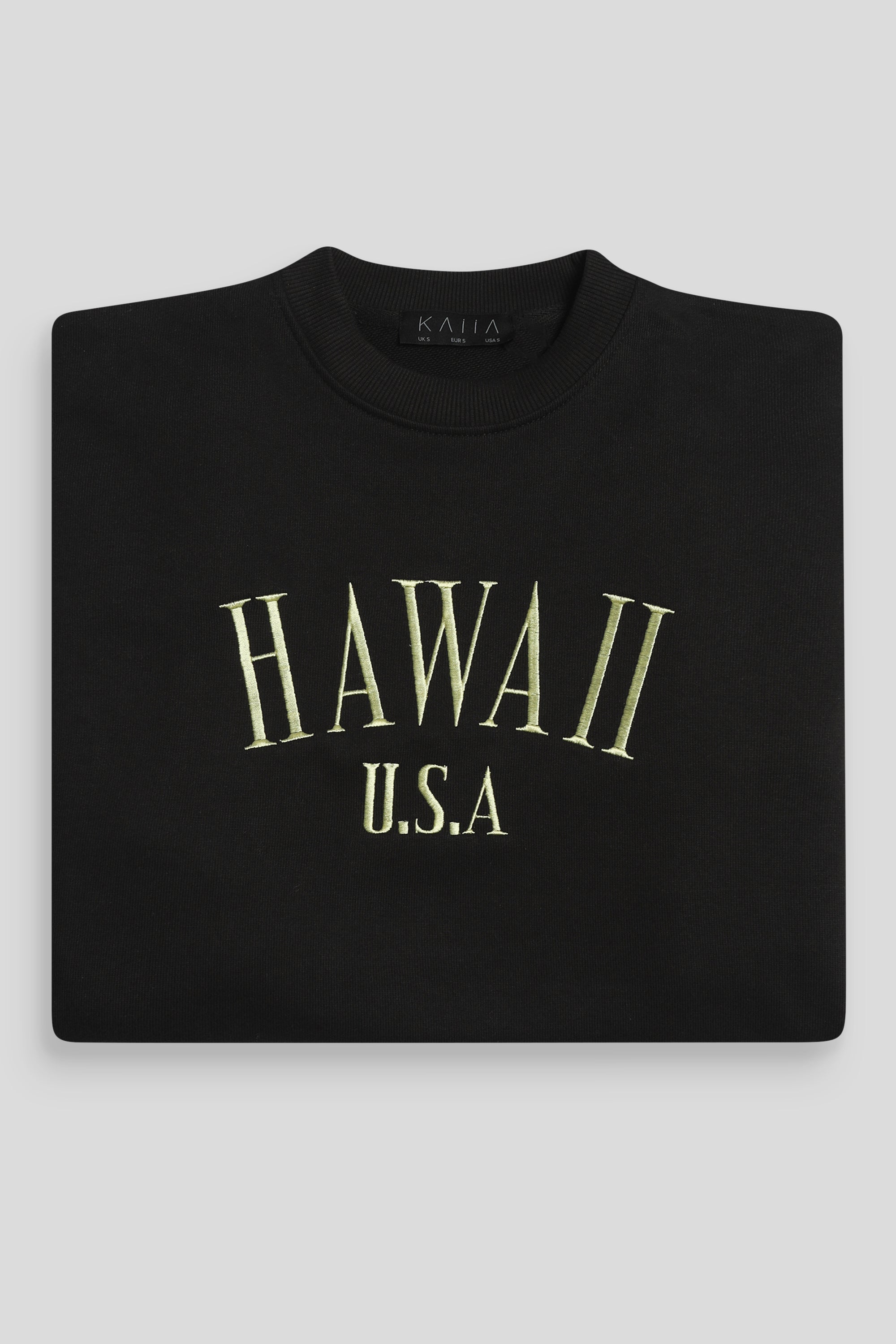 Image of HAWAII EMBROIDERED SWEATSHIRT BLACK