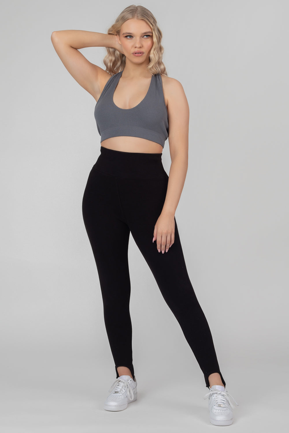 Image of RIB STIRRUP LEGGING BLACK