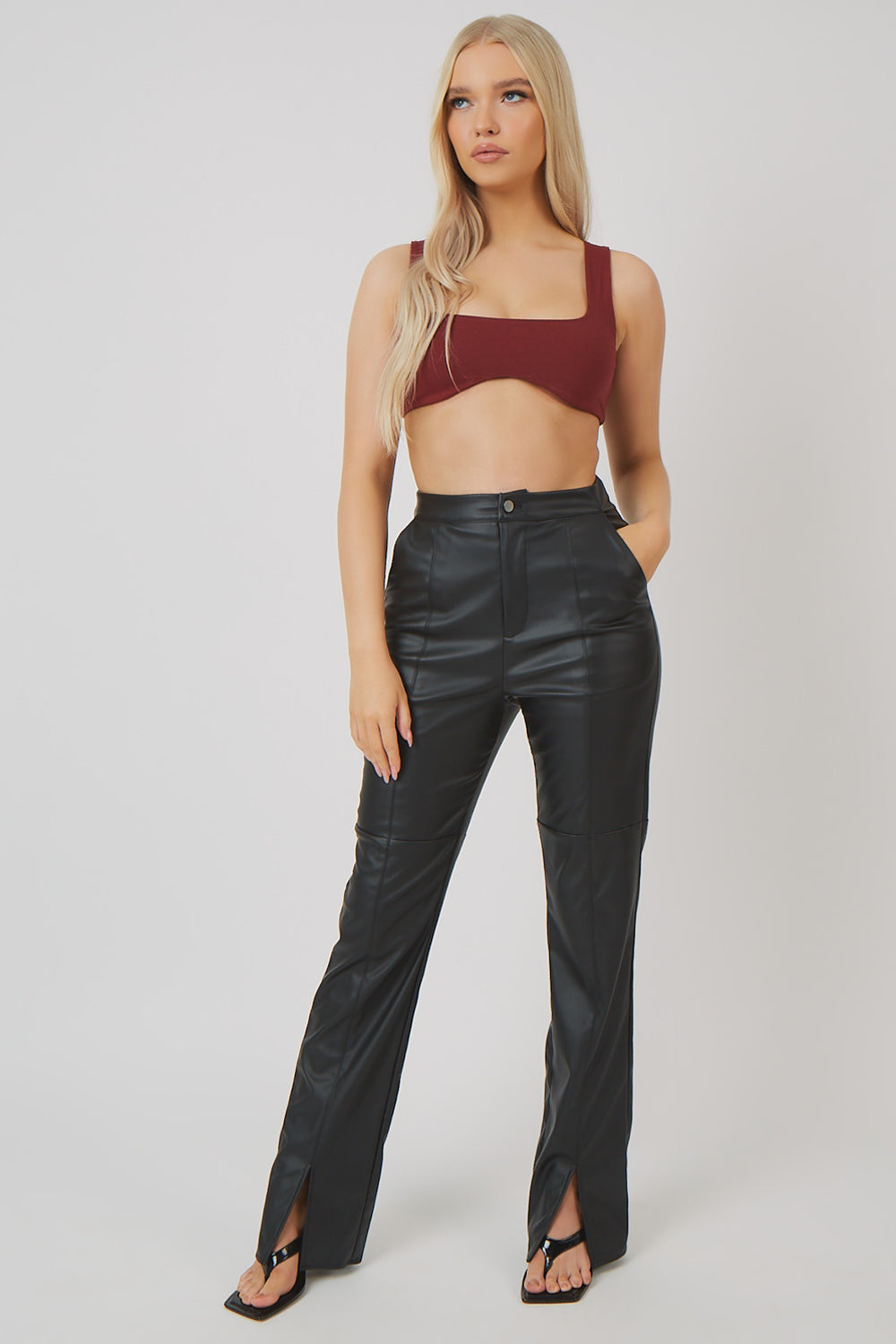 Image of UNDERBUST DETAIL CROP TOP PORT