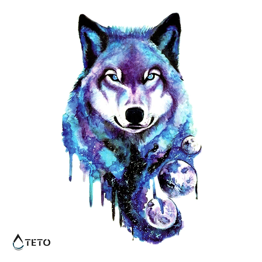 Teto - Tatuajes Temporales - Lobo Cosmico Universal - Mediano  –  Mercados Latam