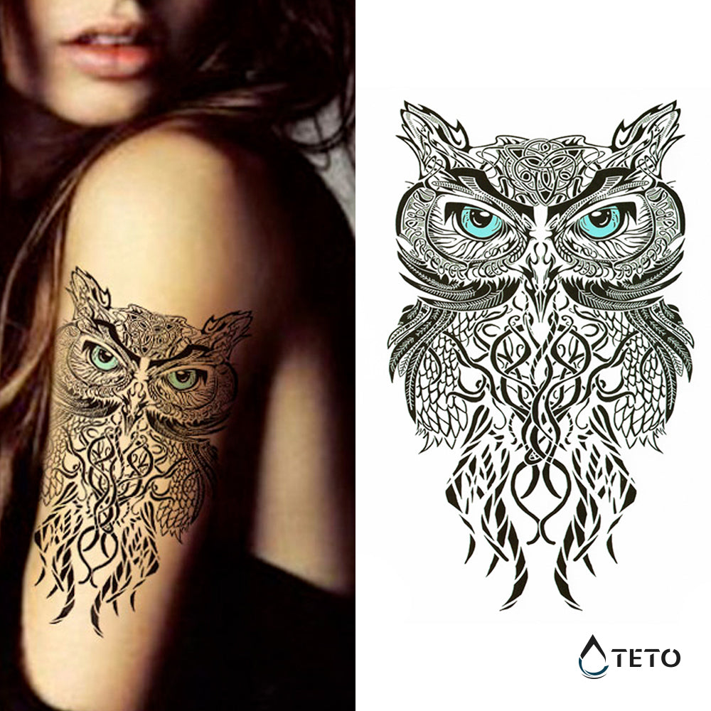 Teto - Tatuajes Temporales - Búho de ojos azules - Mediano - Teto.do –  Mercados Latam