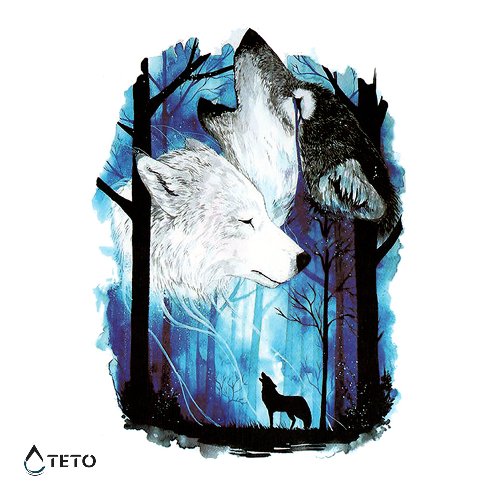 Teto - Tatuajes Temporales - Lobo de la noche Tipo B - Mediano  –  Mercados Latam