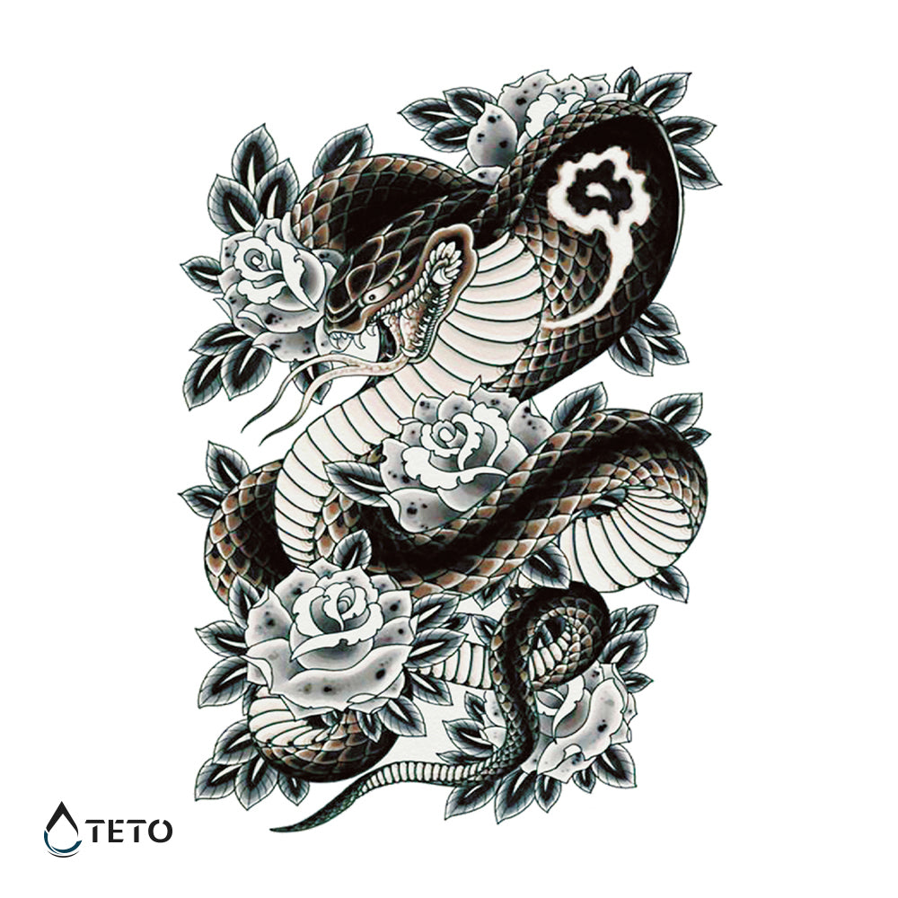 Teto - Tatuajes Temporales - Serpiente Cobra - Espalda - Teto.do – Mercados  Latam