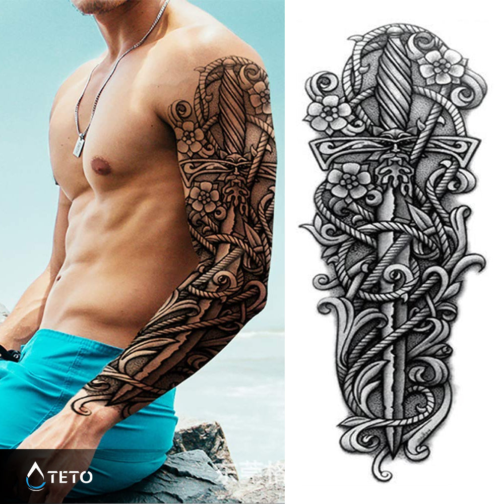 Teto - Tatuajes Temporales - Espada adornada con flores - Manga - Teto.do –  Mercados Latam