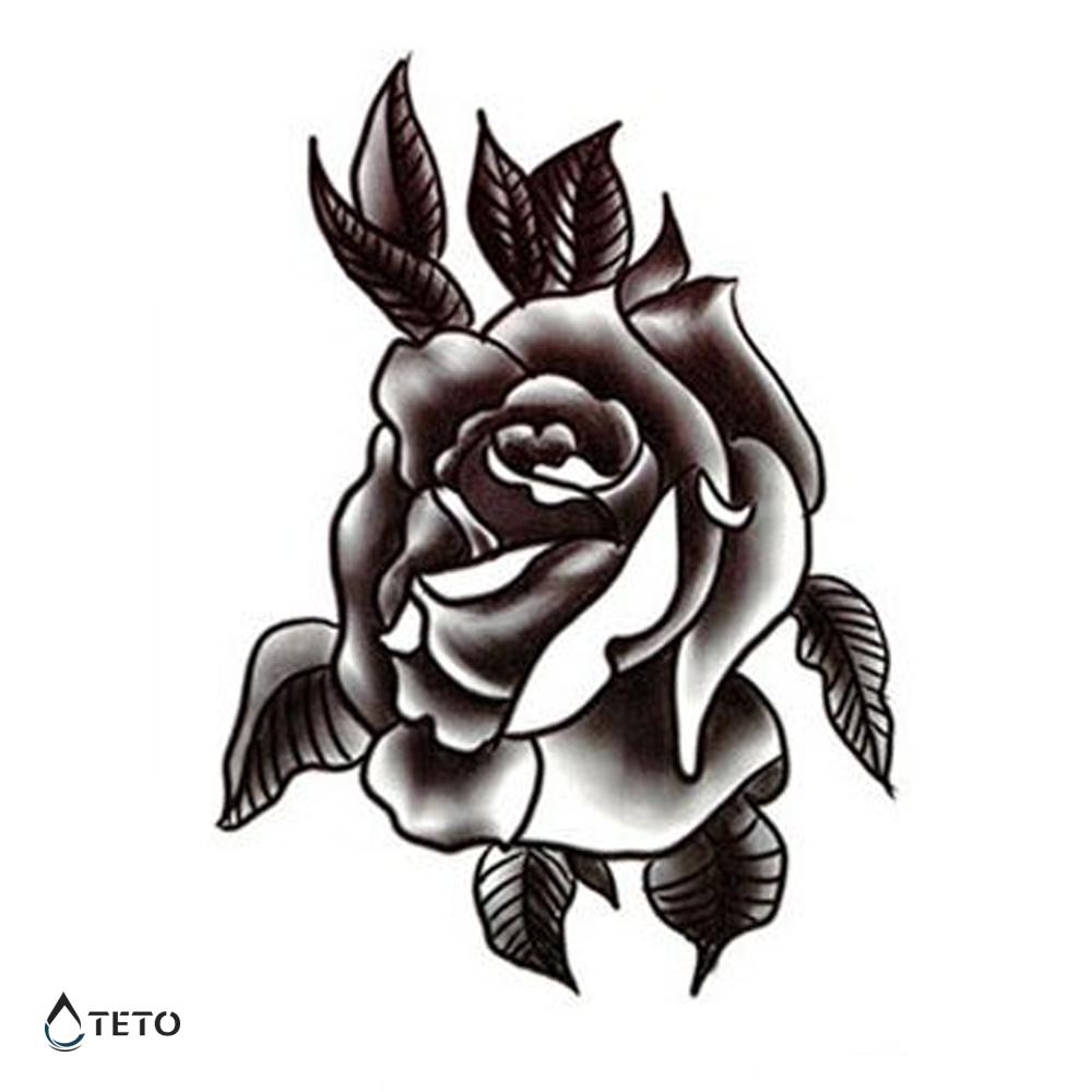 Teto - Tatuajes Temporales - Rosa negra básica - Pequeño - Teto.do –  Mercados Latam