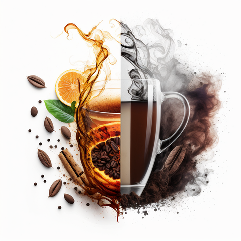 An anime and minimalist-style illustration depicting the impact of freshness and oxidation on coffee's flavor. The image, set against a clean, white background, subtly communicates the importance of a high level of quality control and disciplined work in preserving coffee's freshness and reducing taste degradation. Although devoid of people and text, the illustration effectively emphasizes the transition from instant coffee to freshly roasted beans purchased from local roasters. The use of bright colors helps enhance the academic and expert tone, reinforcing the significant role freshness plays in the overall coffee experience.