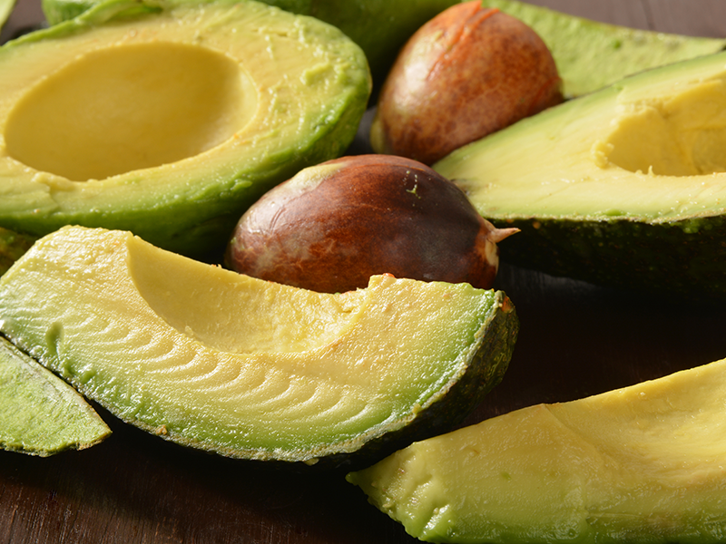 Raw avocado dense in calories