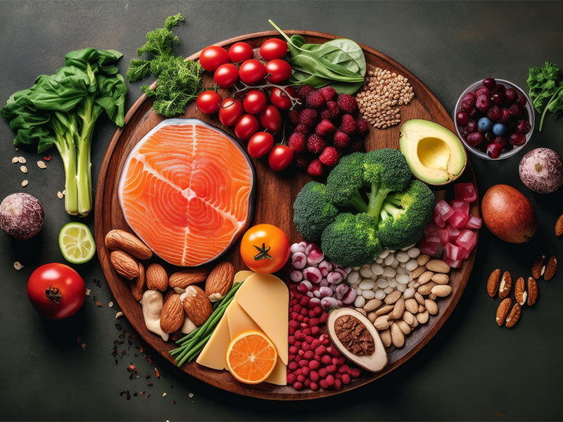 Range of healthy foods