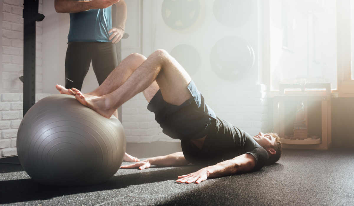 man doing hip thrusts