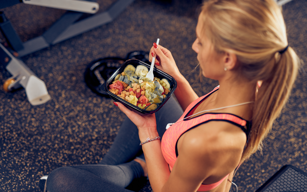 Woman eating to recover