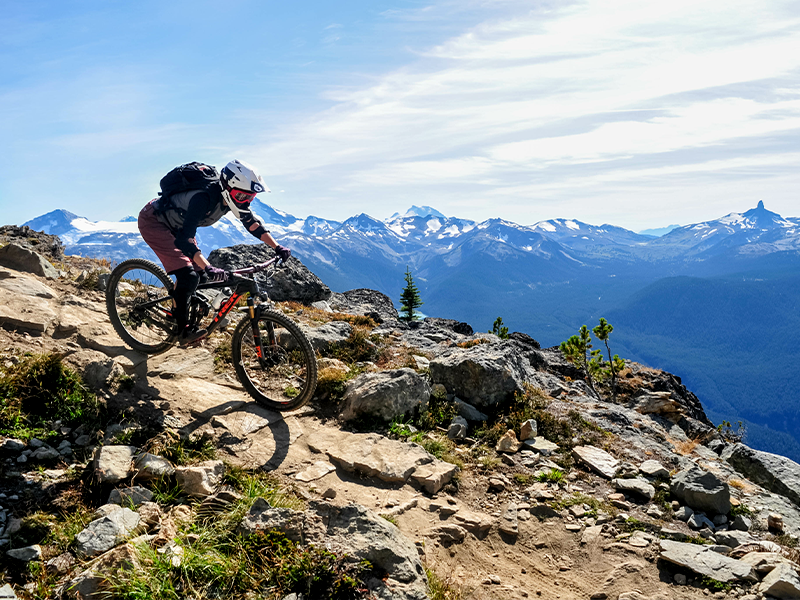 Mountain biker hydrated and ready