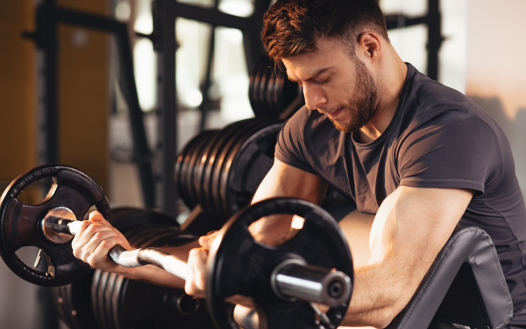 Man training in the gym