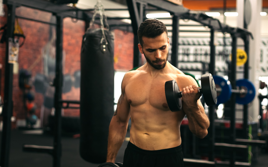 Man working out in the gym