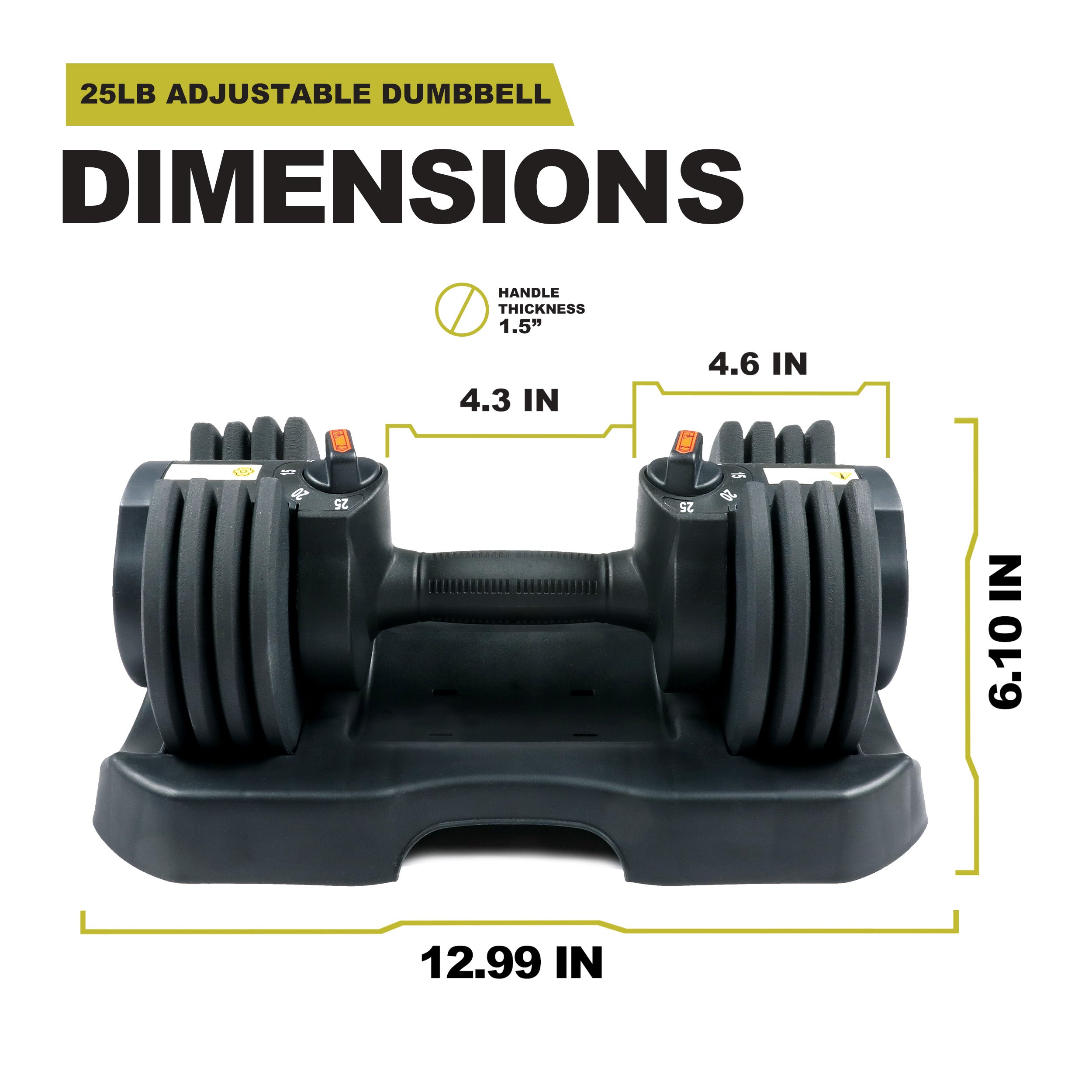 PRCTZ Adjustable Dumbbell Single, Available in 25lb and 55lb