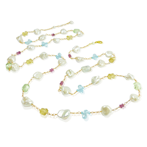 Long Baroque and Keshi Pearl Necklace – Mounir Jewellery