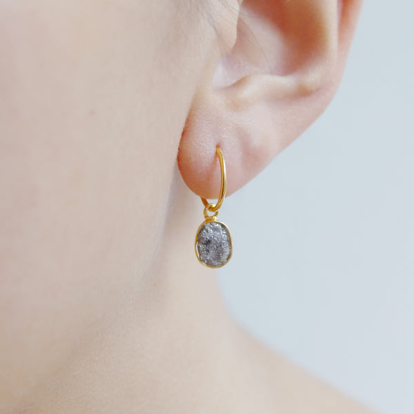 Rough Diamond Fish Hook Earrings – Mounir Jewellery