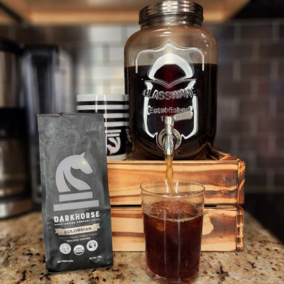 Dark Horse Coffee Company - Cold Brew Maker and Colombian whole bean or ground coffee