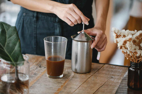 Caffeine in 8 oz medium roast coffee cup being prepared