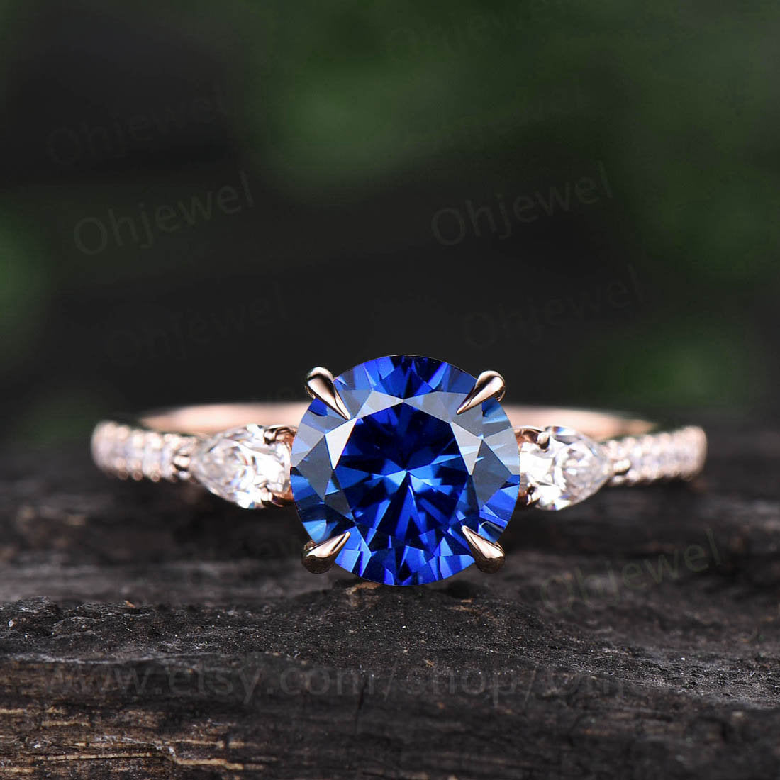 Montana Blue Sapphire Exclusive Cushion Cut Engagement Ring