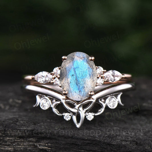 labradorite diamond ring