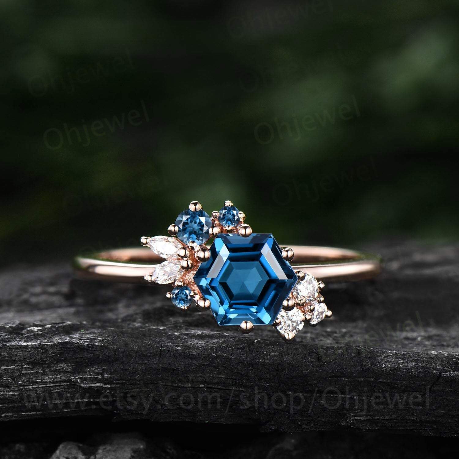 Blue Topaz & Diamond Ring 2007 – Baroque Rocks
