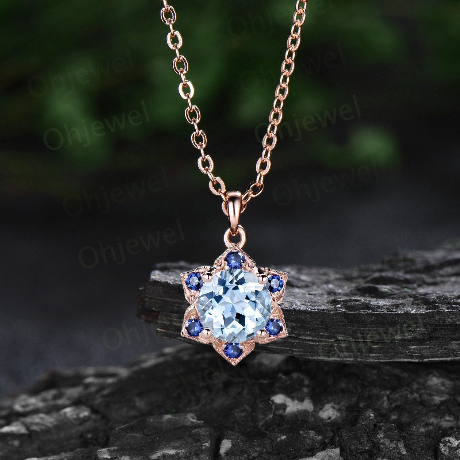 Blue Crystal Butterfly Necklace for Women | AVR Jewels