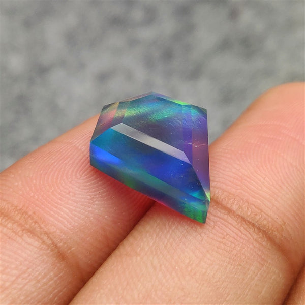 Step Cut Crystal & Aurora Opal Doublet