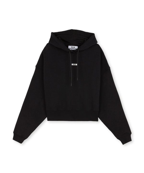 MSGM 후드티 Cotton sweatshirt with hood and micro logo