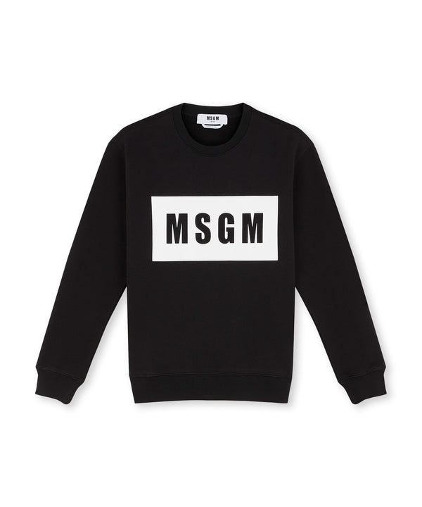 MSGM 맨투맨 Crew neck cotton sweatshirt in a solid colour