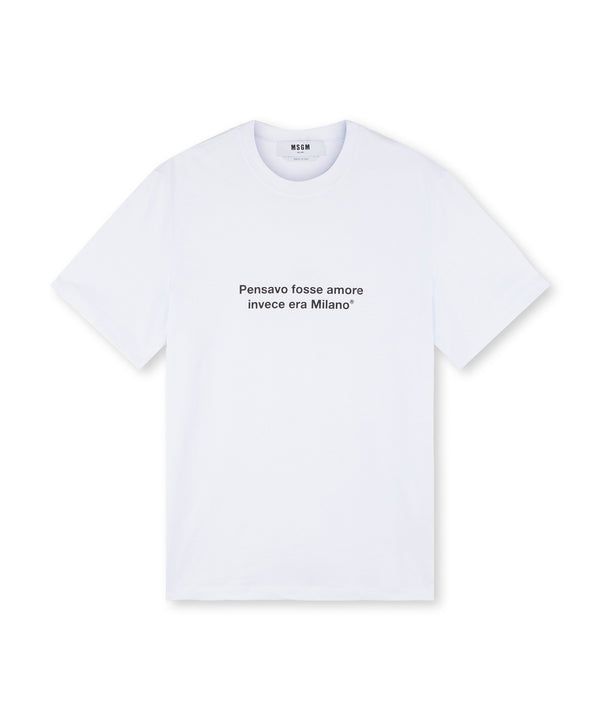 MSGM 티셔츠 T-shirt quote Pensavo fosse amore invece era Milano