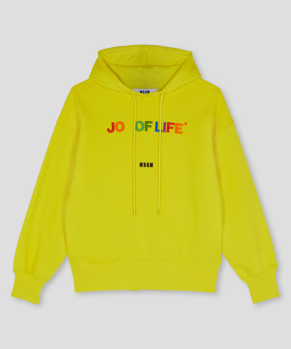 MSGM 후드티 Solid color sweatshirt with Joy of Life quote