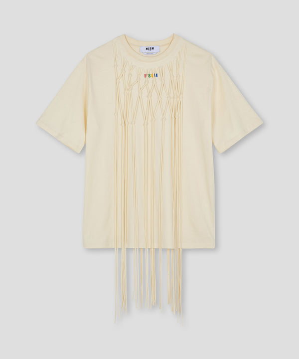 MSGM 티셔츠 Solid color T-shirt with bangs