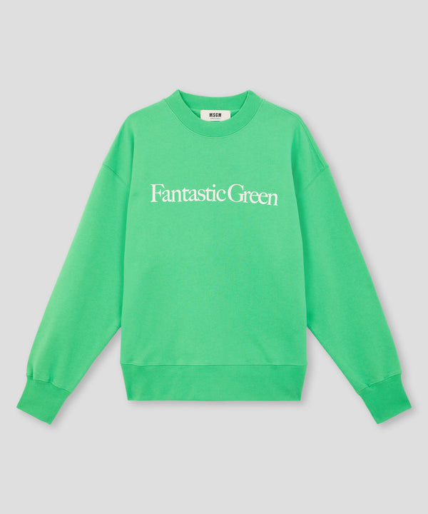 MSGM 맨투맨 Solid color Fantastic Green sweatshirt