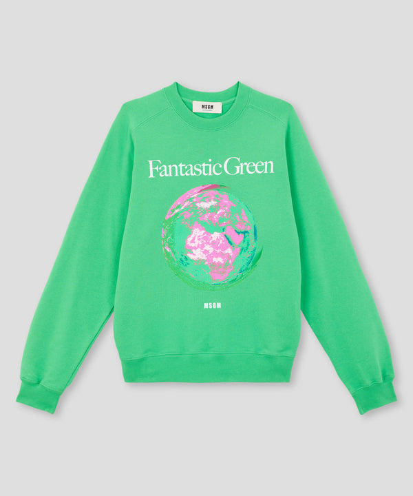 MSGM 맨투맨 Fantastic Green sustainable cotton sweatshirt