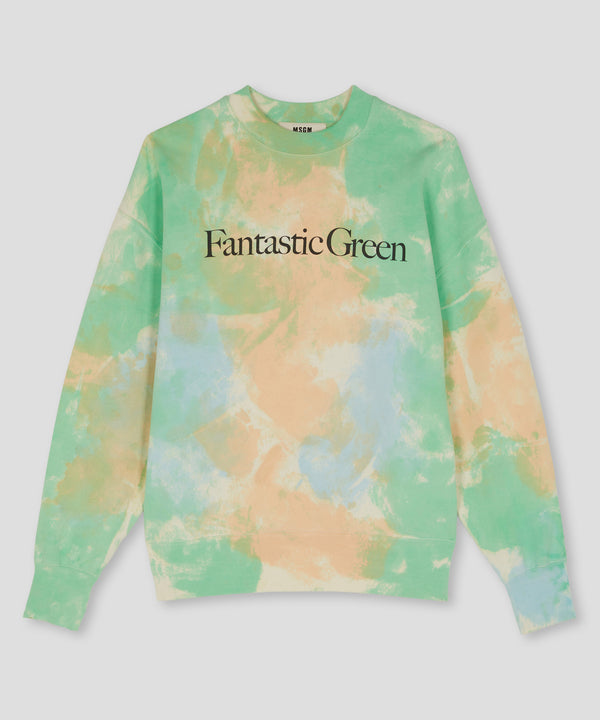 MSGM 맨투맨 Tie dye crewneck sweatshirt Fantastic Green
