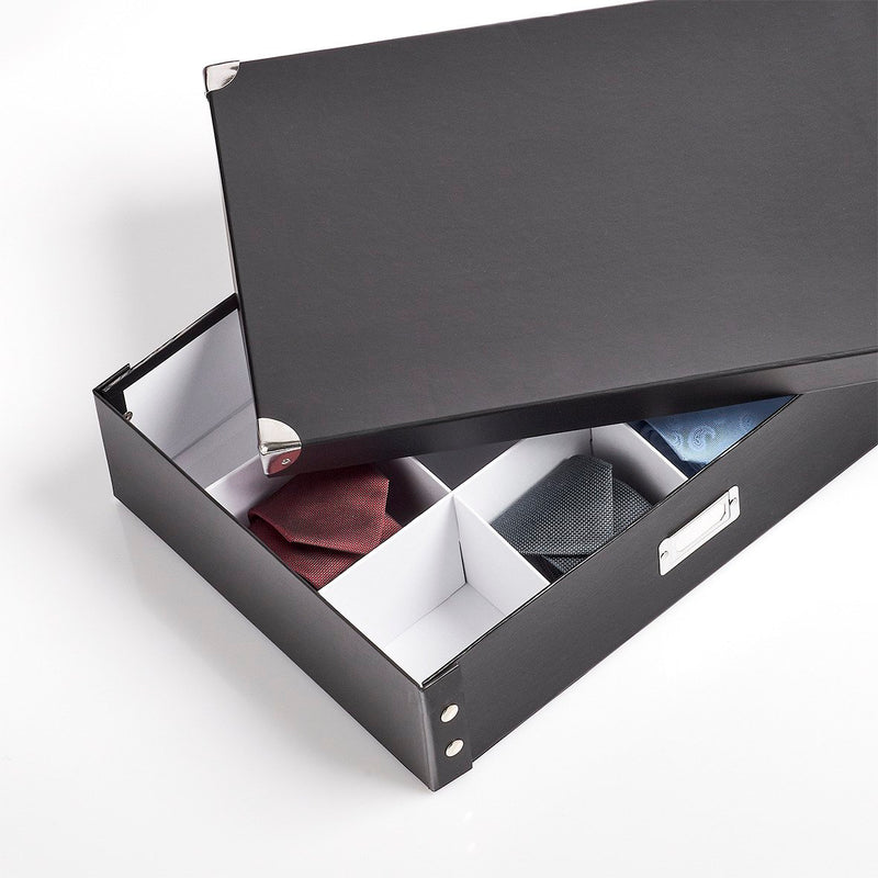 Pudełko na krawaty i paski - organizer, kolor czarny, ZELLER