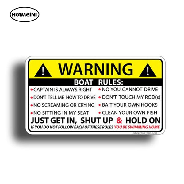 Boat Sticker 13cm x 7cm BOAT RULES Warning Sticker Decal