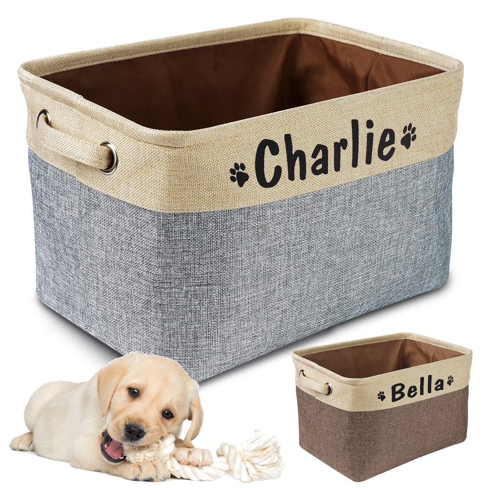 personalized dog toy basket