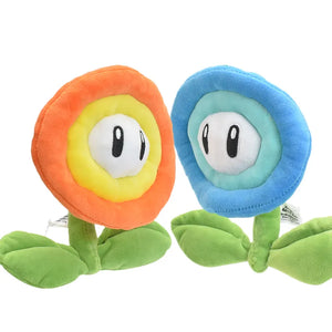 18cm Cartoon Game Plush Toy Bros Red Flame Flower Blue Ice Flower Soft Stuffed Doll Lovely Gift - Obroi