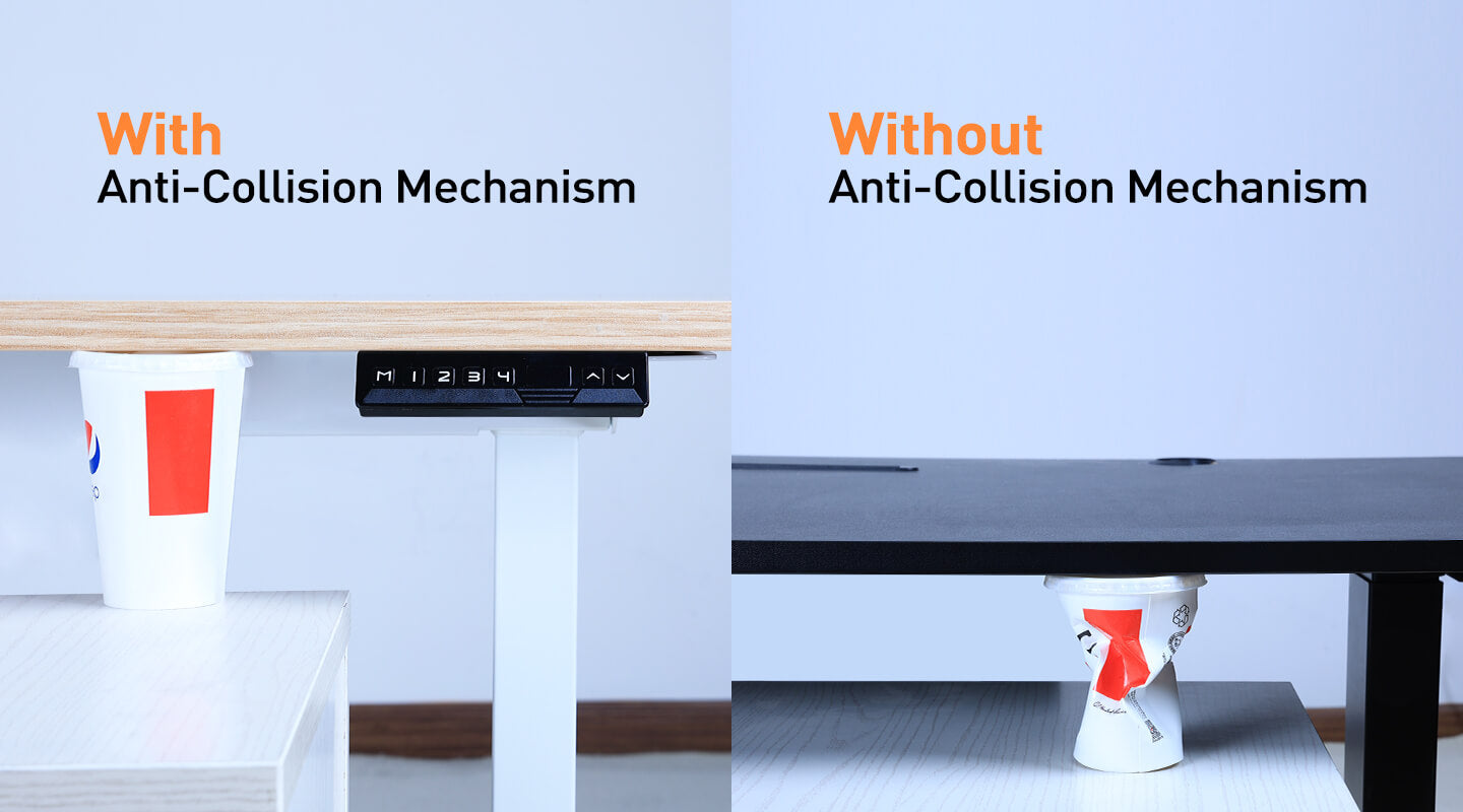 stand up desk with lock and anti-collision function