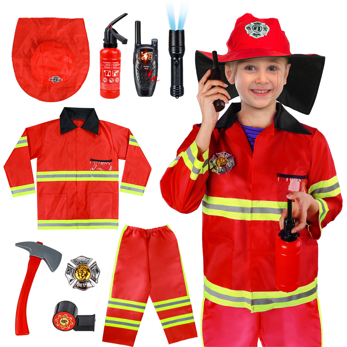 Kids Fire Chief Costume Role Play Set – Meland