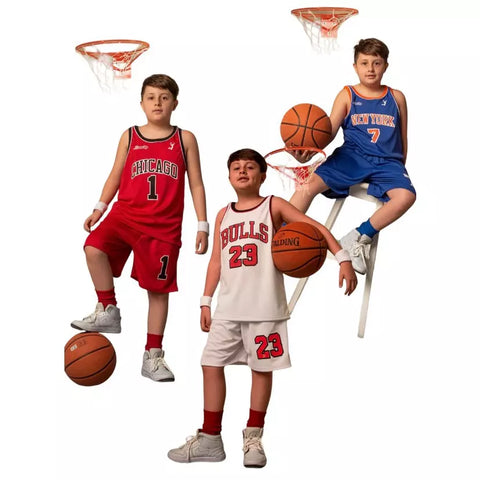 Conjunto NBA Infantil - Camiseta + Shorts Oficiais (Bulls, Lakers) | KaypeStore